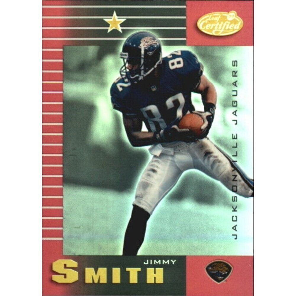 1999 Leaf Certified Mirror Red Jaguars Football Card #41 Jimmy Smith